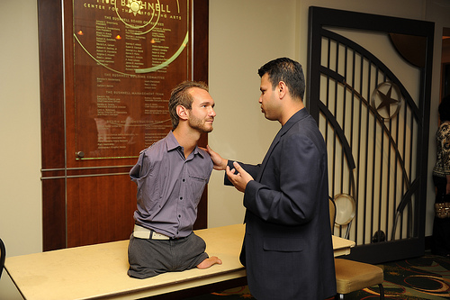 Evan and Nick Talking Evan Talking to Nick Vujicic