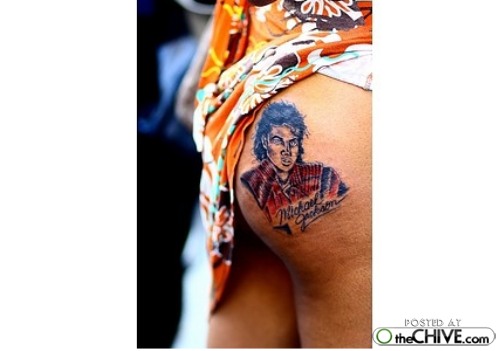 Michael Jackson Tattoo on Booty Michael Jackson Tattoo on Ass