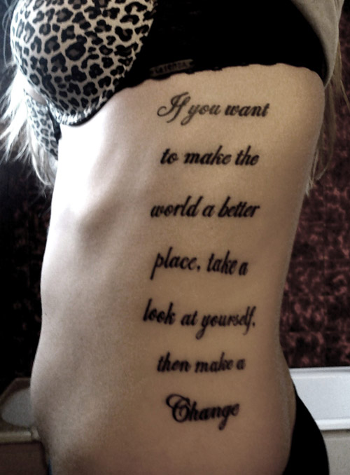 Michael Jackson Tattoo - Lyrics from Man in the Mirror Michael Jackson Tattoo - Lyrics from Man in the Mirror